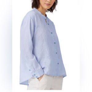 Eileen Fisher long sleeved organic linen button up top. Size extra large.